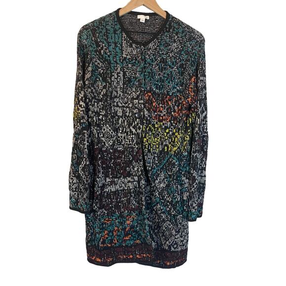 J. Jill Multicolor Jacquard Coatigan Cardigan Jacket Button Closure Colorful XS - Picture 1 of 12